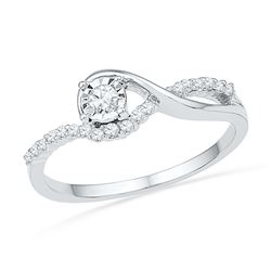 0.16 CTW Diamond Solitaire Bridal Engagement Ring 10KT White Gold - REF-19Y4X