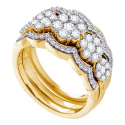 1.5 CTW Diamond 3-piece Bridal Engagement Ring 14KT Yellow Gold - REF-157W5K