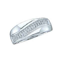 0.15 CTW Diamond Contour Row Ring 10KT White Gold - REF-16Y4X