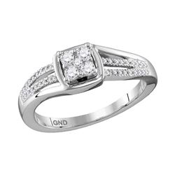 0.25 CTW Diamond Cluster Ring 10KT White Gold - REF-26H9M