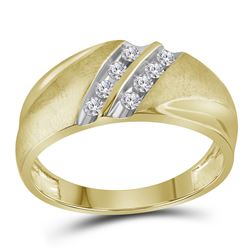 0.25 CTW Mens Diamond Ring 10KT Two-tone Gold - REF-30H2M