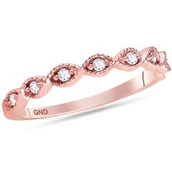 0.10 CTW Diamond Stackable Ring 14KT Rose Gold - REF-22K4W