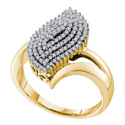 0.40 CTW Diamond Oval Cluster Ring 10KT Yellow Gold - REF-30M2H