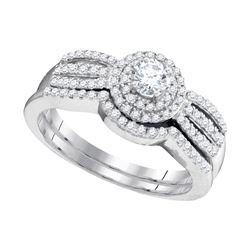 0.50 CTW Diamond Strand Bridal Wedding Engagement Ring 10KT White Gold - REF-55H5M