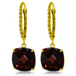 Genuine 9 ctw Garnet Earrings Jewelry 14KT Yellow Gold - REF-52F9Z