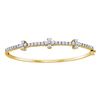Image 1 : 1.5 CTW Diamond Pave-set Bangle Bracelet 14KT Yellow Gold - REF-184H5M