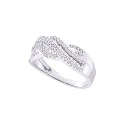 0.45 CTW Diamond Crossover Ring 10KT White Gold - REF-37K5W