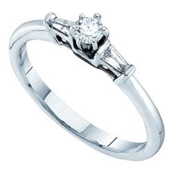 0.19 CTW Diamond Solitaire Bridal Engagement Ring 14KT White Gold - REF-38N9F