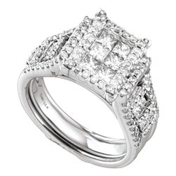 2 CTW Princess Diamond Bridal Engagement Ring 14KT White Gold - REF-254W9K