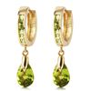 Image 1 : Genuine 3.9 ctw Peridot Earrings Jewelry 14KT Yellow Gold - REF-51H2X
