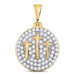 1.5 CTW Diamond Pendant 10KT Yellow Gold - REF-143M3Y