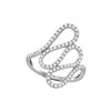 Image 1 : 0.54 CTW Diamond Openwork Single Row Cascading Ring 18KT White Gold - REF-97K4W