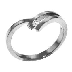 Genuine 0.10 ctw Diamond Anniversary Ring Jewelry 14KT White Gold - REF-54H9X