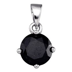 2 CTW Black Color Diamond Solitaire Pendant 10KT White Gold - REF-34Y4X