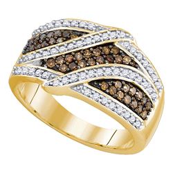 0.72 CTW Brown Color Diamond Ring 10KT Yellow Gold - REF-59Y9X