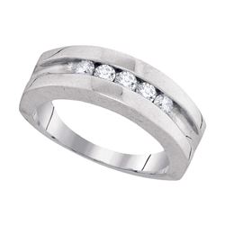 0.50 CTW Mens Diamond Wedding Ring 10KT White Gold - REF-52X4Y