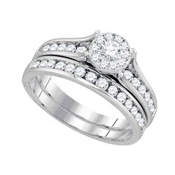 1 CTW Diamond Bridal Wedding Engagement Ring 14KT White Gold - REF-127K4W