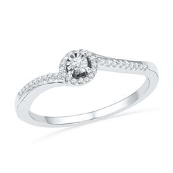 0.16 CTW Diamond Solitaire Bridal Engagement Ring 10KT White Gold - REF-18N2F