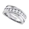 Image 1 : 0.50 CTW Mens Diamond Wedding Ring 10KT White Gold - REF-59Y9X