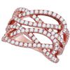 Image 1 : 1.38 CTW Diamond Multi Strand Openwork Ring 18KT Rose Gold - REF-240X2Y