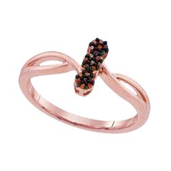 0.06 CTW Red Color Diamond Ring 10KT Rose Gold - REF-12M2H