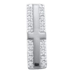 0.07 CTW Diamond Cross Pendant 10KT White Gold - REF-6X2Y
