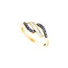 Image 1 : 0.33 CTW Black Color Diamond Openwork Crossover Ring 14KT Yellow Gold - REF-26N9F