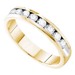 0.75 CTW Diamond 4mm Wedding Ring 14KT Yellow Gold - REF-101H9M