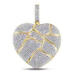 1.51 CTW Diamond Pendant 10KT Yellow Gold - REF-173N7F