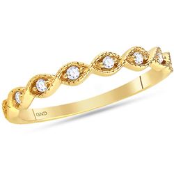 0.10 CTW Diamond Stackable Ring 14KT Yellow Gold - REF-19H4M