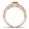 Image 2 : 0.21 CTW Red Color Diamond Square Cluster Ring 10KT Rose Gold - REF-22X4Y