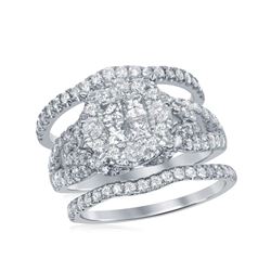 2 CTW Princess Diamond Soleil Bridal Engagement Ring 10KT White Gold - REF-209K9W