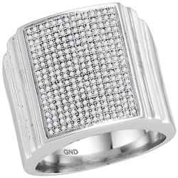 0.74 CTW Diamond Square Cluster Ring 10KT White Gold - REF-75Y2X