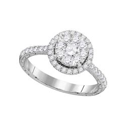 0.88 CTW Diamond Bridal Wedding Engagement Ring 14KT White Gold - REF-112M5H