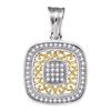 Image 1 : 0.15 CTW Diamond Square Pendant 10KT Two-tone Gold - REF-19M4H