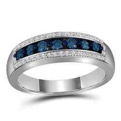 0.50 CTW Blue Color Diamond Ring 10KT White Gold - REF-41N9F