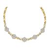 Image 1 : 1.99 CTW Diamond Infinity Flower Cluster Necklace 14KT Yellow Gold - REF-389H9M