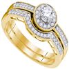 Image 1 : 0.50 CTW Diamond Bridal Wedding Engagement Ring 10KT Yellow Gold - REF-52F4N