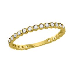0.18 CTW Diamond Stackable Ring 10KT Yellow Gold - REF-18M2H
