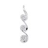 Image 1 : 0.06 CTW Diamond Triple Cascading Flower Cluster Pendant 10KT White Gold - REF-7W4K