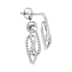 0.15 CTW Diamond Infinity Screwback Stud Earrings 10KT White Gold - REF-19W4K