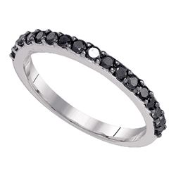 0.50 CTW Black Color Diamond Ring 10KT White Gold - REF-14K9W