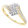 Image 1 : 0.10 CTW Diamond Cluster Ring 10KT Two-tone Gold - REF-11Y2X