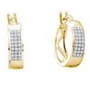 Image 1 : 0.16 CTW Diamond Hoop Earrings 10KT Yellow Gold - REF-12H2M