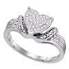 Image 1 : 0.20 CTW Diamond Heart Cluster Ring 10KT White Gold - REF-30M2H