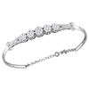 Image 1 : 1 CTW Diamond Cluster Promise Bangle Bracelet 10KT White Gold - REF-97F4N