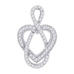 0.15 CTW Diamond Captured Infinity Heart Pendant 10KT White Gold - REF-14H9M