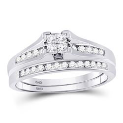 0.47 CTW Princess Diamond Bridal Engagement Ring 10KT White Gold - REF-37K5W