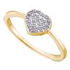 Image 1 : 0.08 CTW Diamond Delicate Heart Ring 14KT Yellow Gold - REF-13N4F
