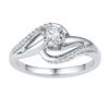 0.20 CTW Diamond Solitaire Swirl Bridal Engagement Ring 10KT White Gold - REF-26X9Y